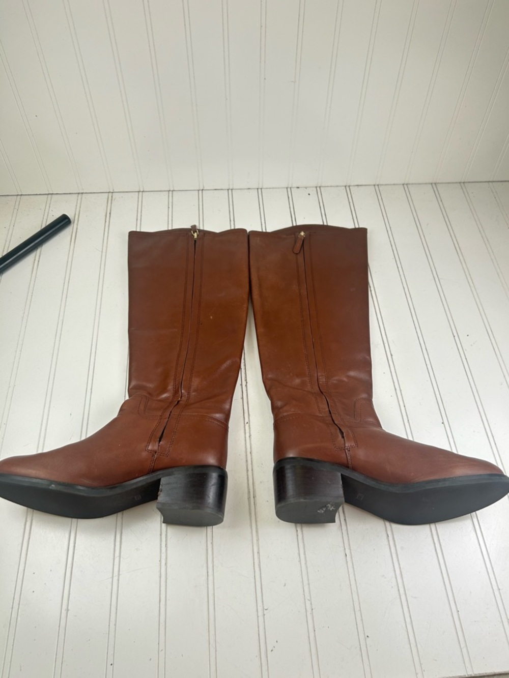 Tory Burch Fulton Sepia Brown Leather Knee High Boots Women’s Size 7.5M $550 - Picture 4 of 9